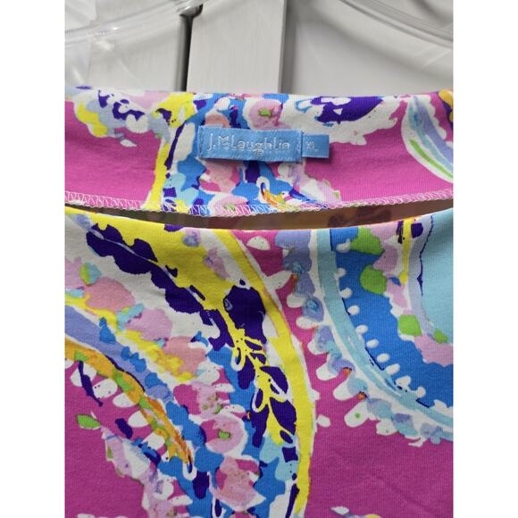 J. McLaughlin Bright Modern Paisley Signature Resort Top 3/4 Slv Boatneck XL - Picture 4 of 6